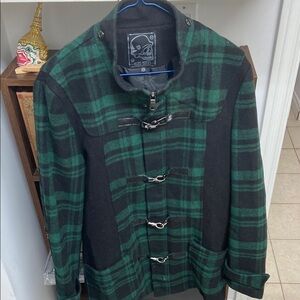 Blue Heroes Green and Black Plaid Men's Jacket
